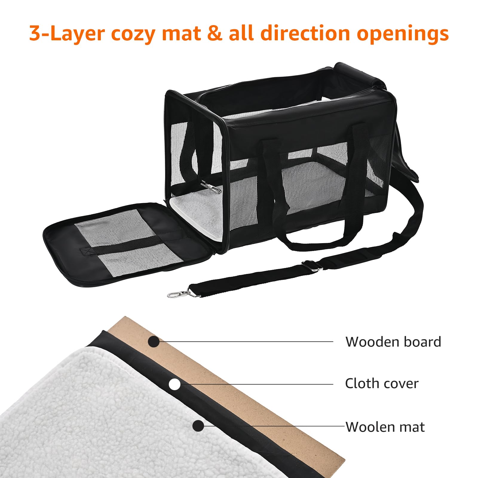 Amazon Basics transportadora con asa ajustable para llevar con comodidad.
