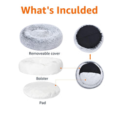 Cama dona Amazon Basics 36x36 pulgadas, ideal para perros medianos.