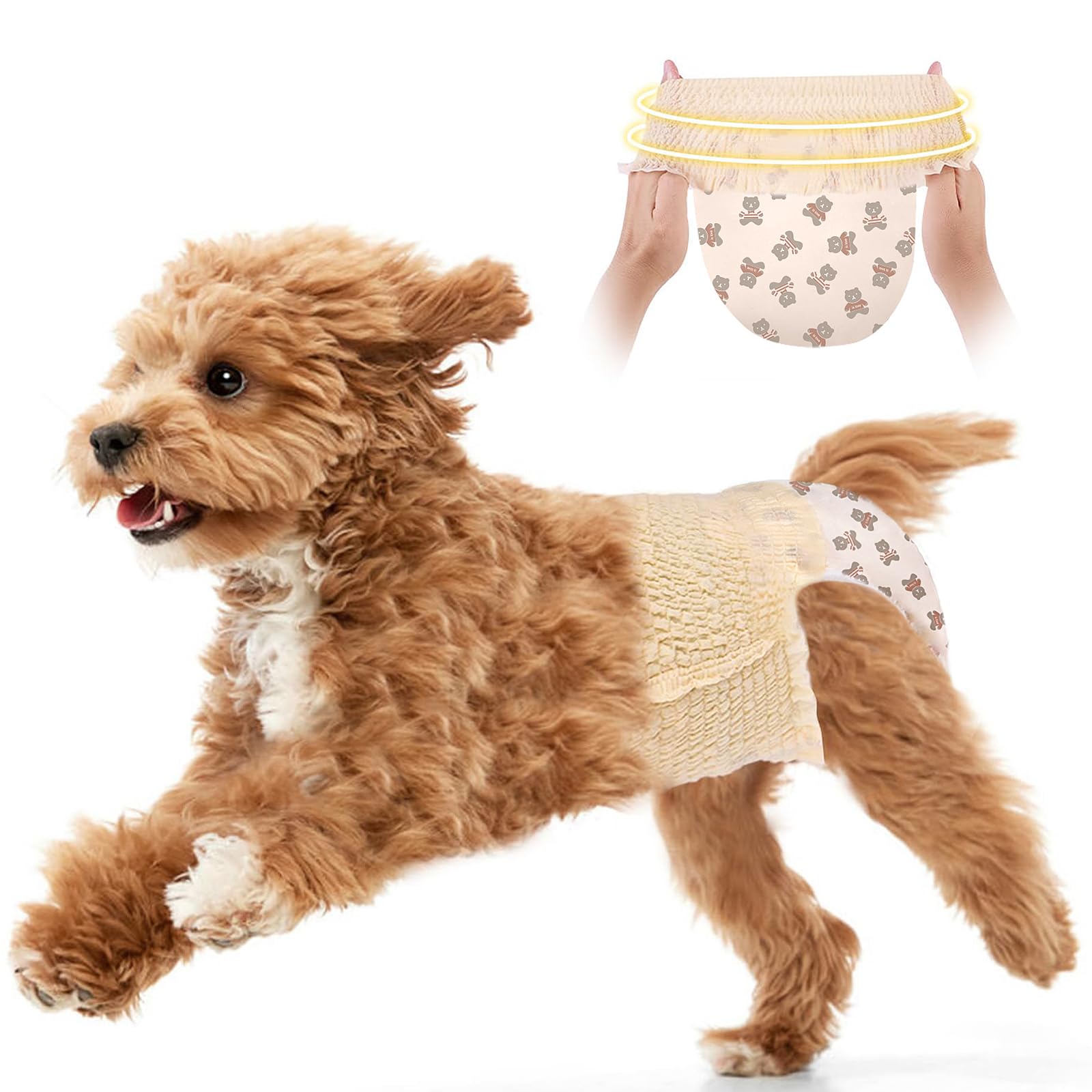 Ambreview paños para perros con diseño pull-up 360 y ajuste seguro.