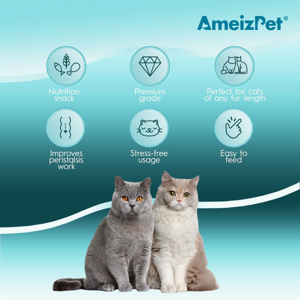 AmeizPet uso sencillo: el gato acepta la golosina sin esfuerzo.