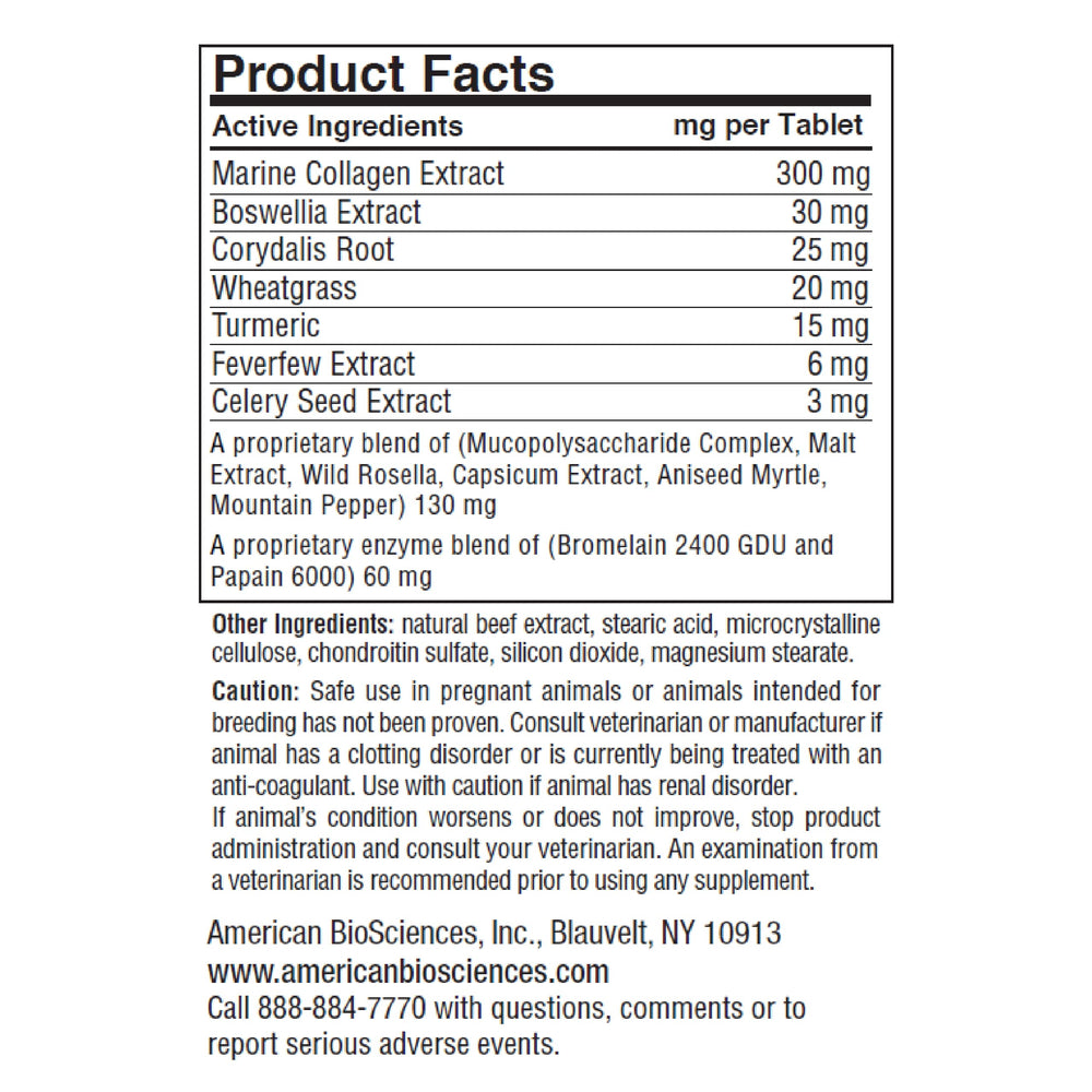 American BioSciences DGP, tabletas masticables para perro activo, mejora movilidad potencial.