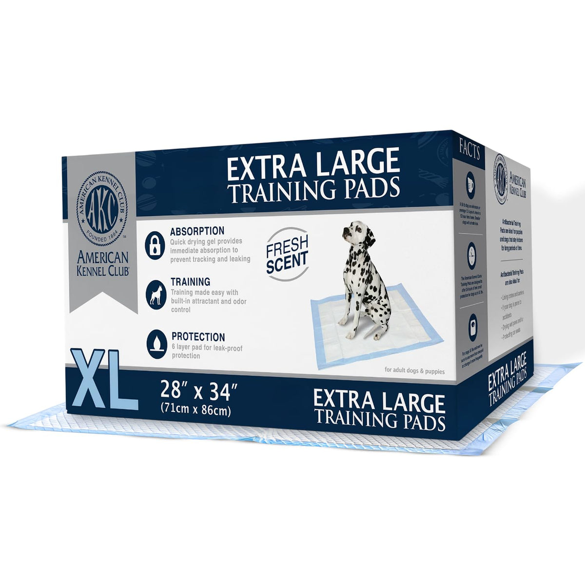 Almohadilla AKC para cachorros XXL 28x34, ideal para entrenamiento y protección de suelos.