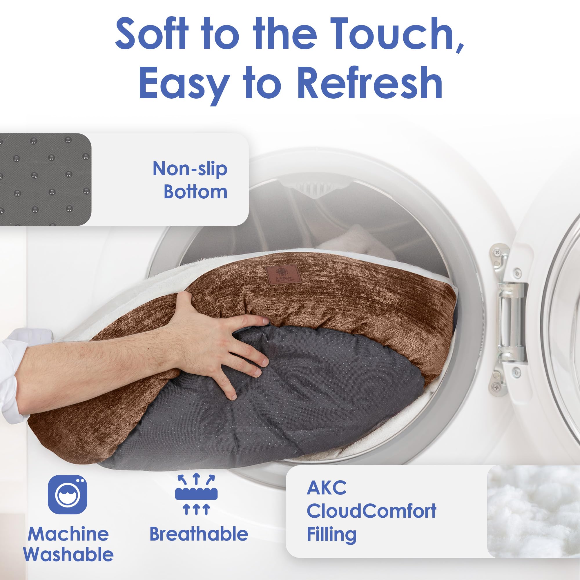 American Kennel Club Cama Mason interior acolchado para siestas largas