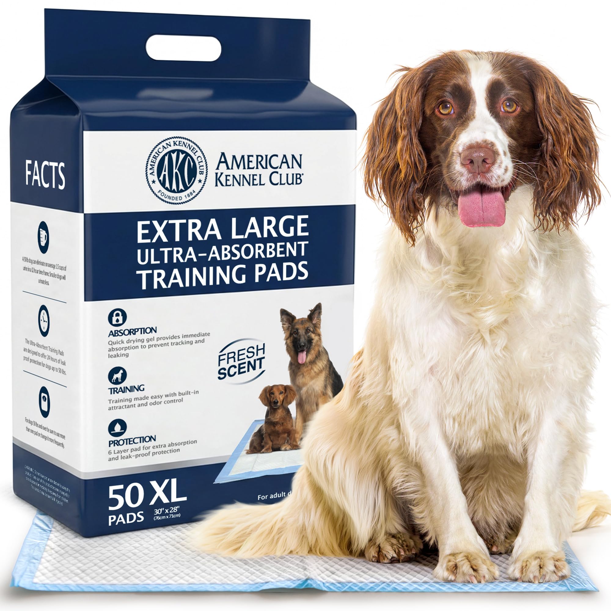 American Kennel Club AKC pad-entrenamiento-perros-olor-fresco para uso diario.