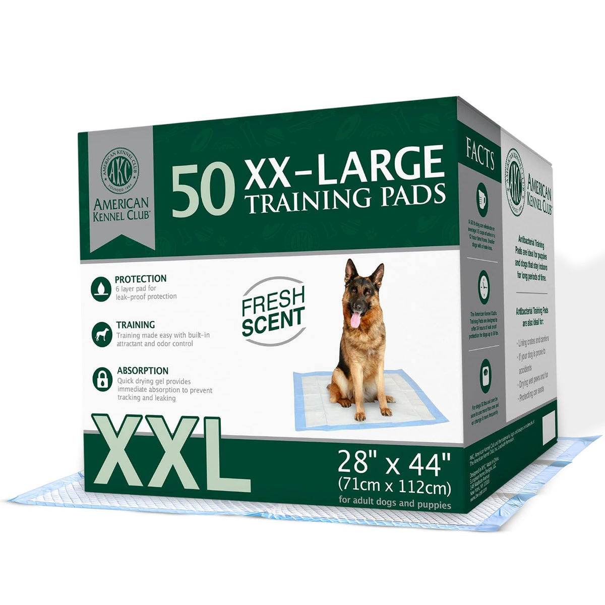 American Kennel Club pads: superficie amplia para entrenamiento eficiente y cómodo.