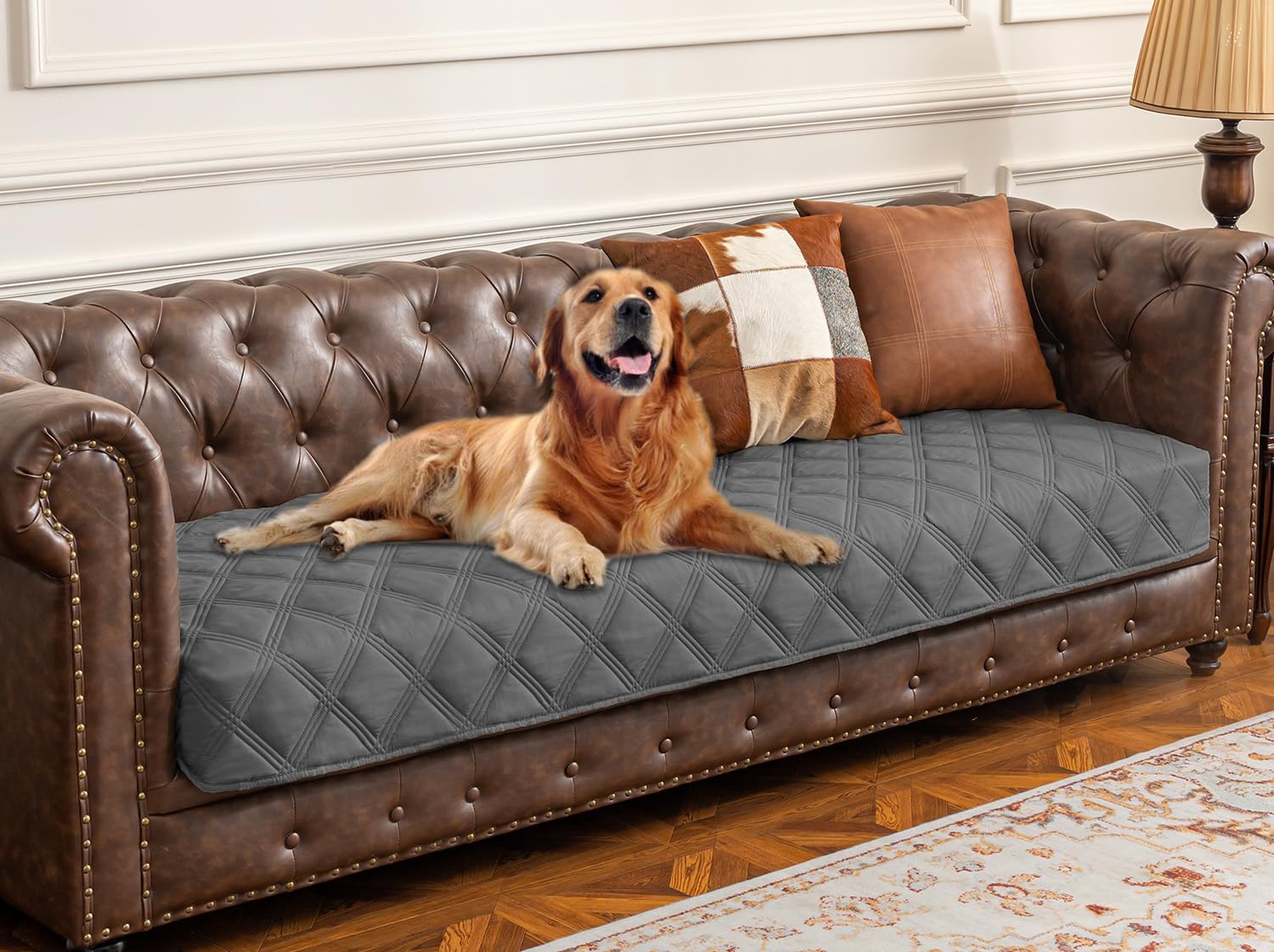 Ameritex cubre impermeable para sofa protege muebles ante derrames y manchas