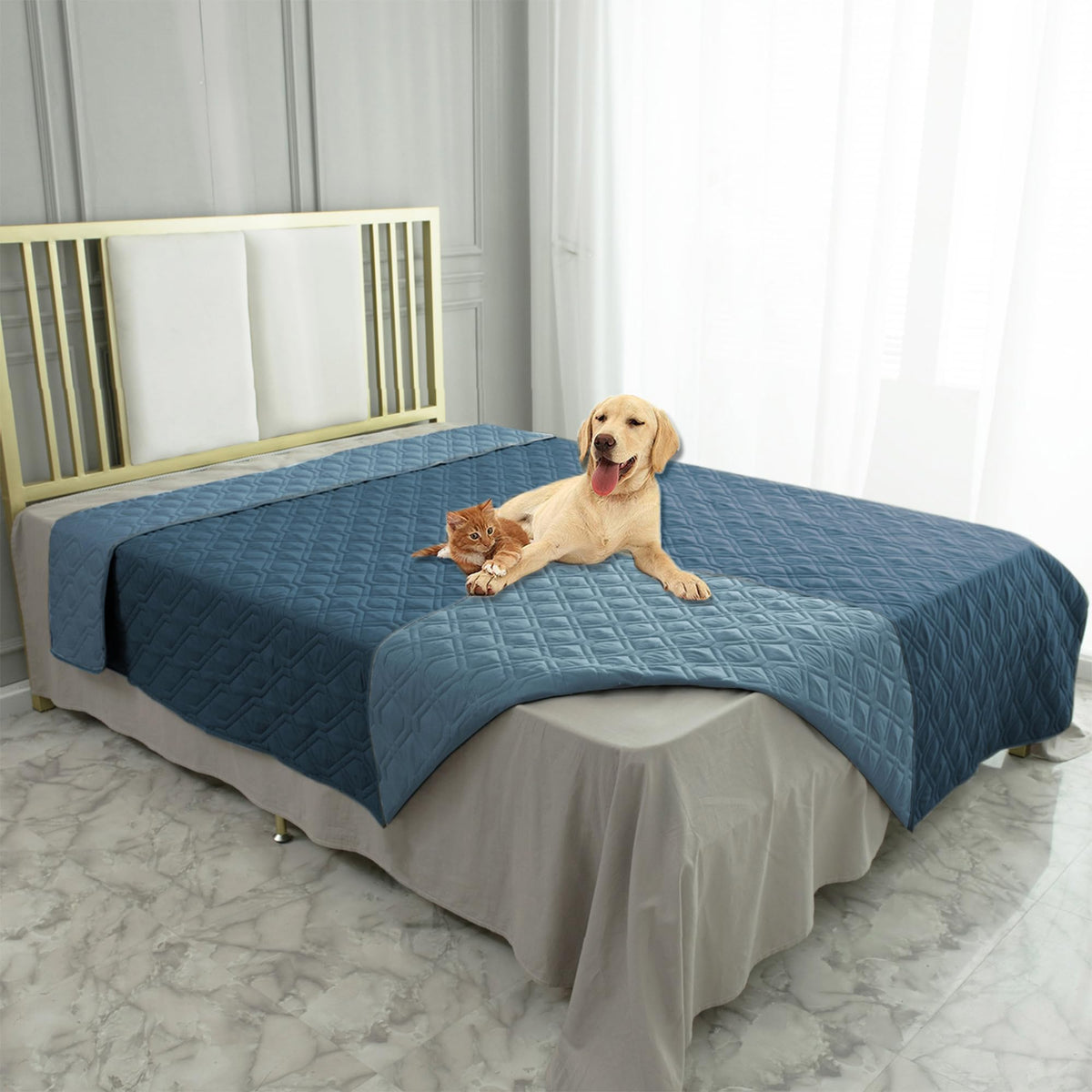 Ameritex funda impermeable para muebles protege contra manchas y líquidos, ideal para perros y gatos.