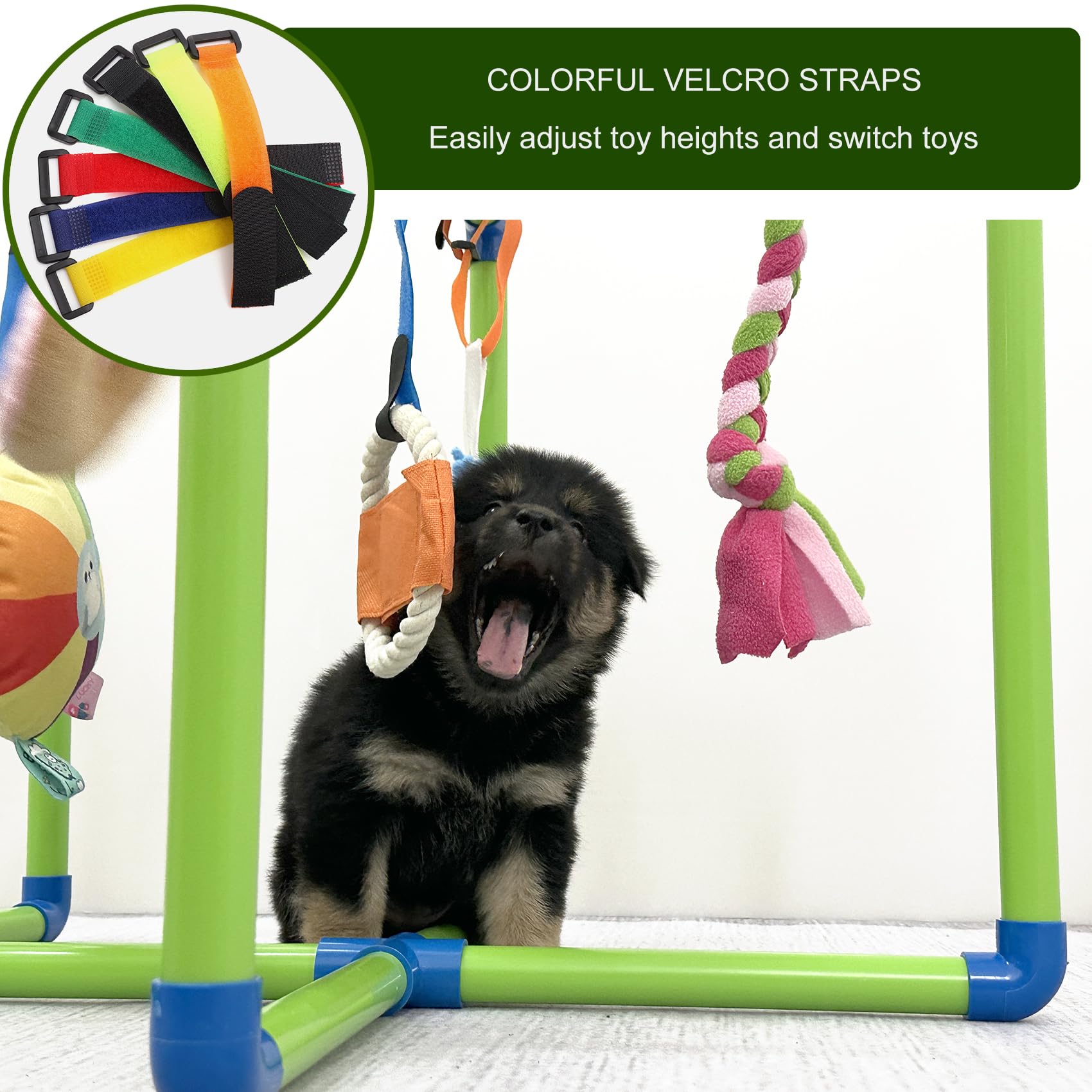 Amlmpet Puppy Play Gym: 9 juguetes variados para mantener su interés y tiempo de juego.