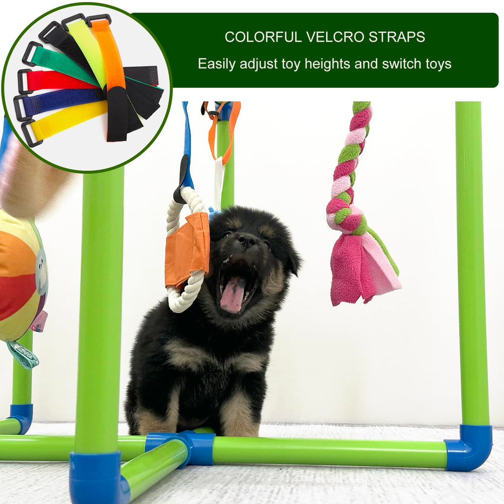 Amlmpet Puppy Play Gym: 9 juguetes variados para mantener su interés y tiempo de juego.