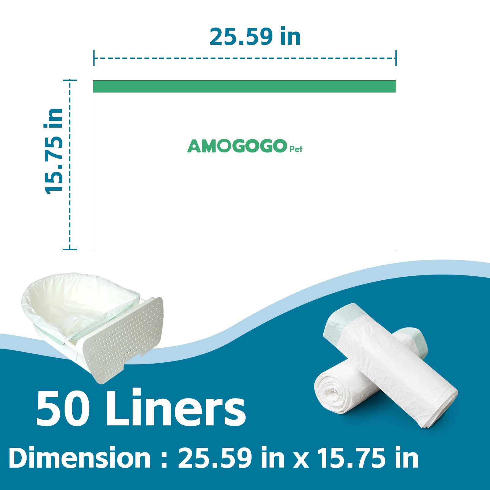 AMOGOGOPET capacidad de 22 libras para desecho cómodo