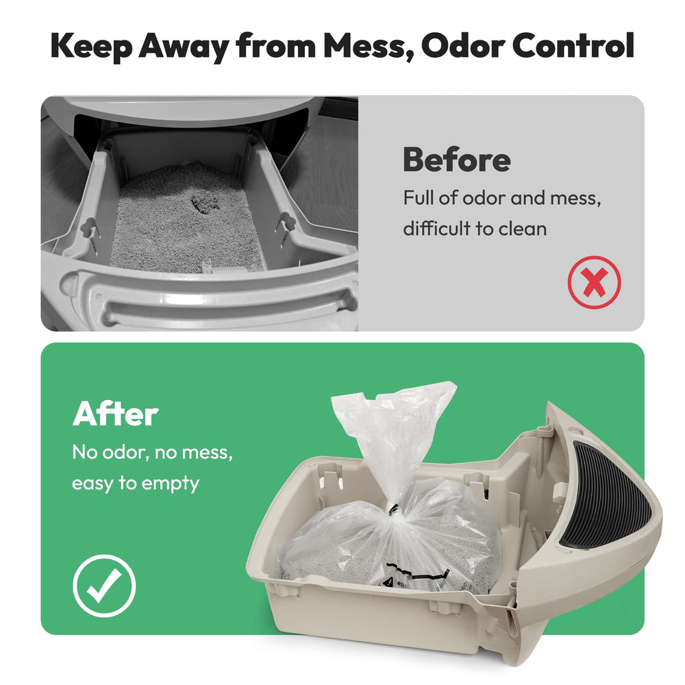 AMOGOGOPET bolsas compatibles con robot para uso eficiente en la caja autopurgable.