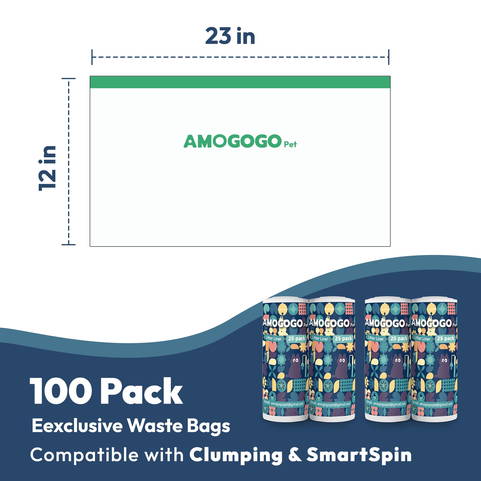 AMOGOGOPET bolsas impermeables que reducen olores dentro de la caja