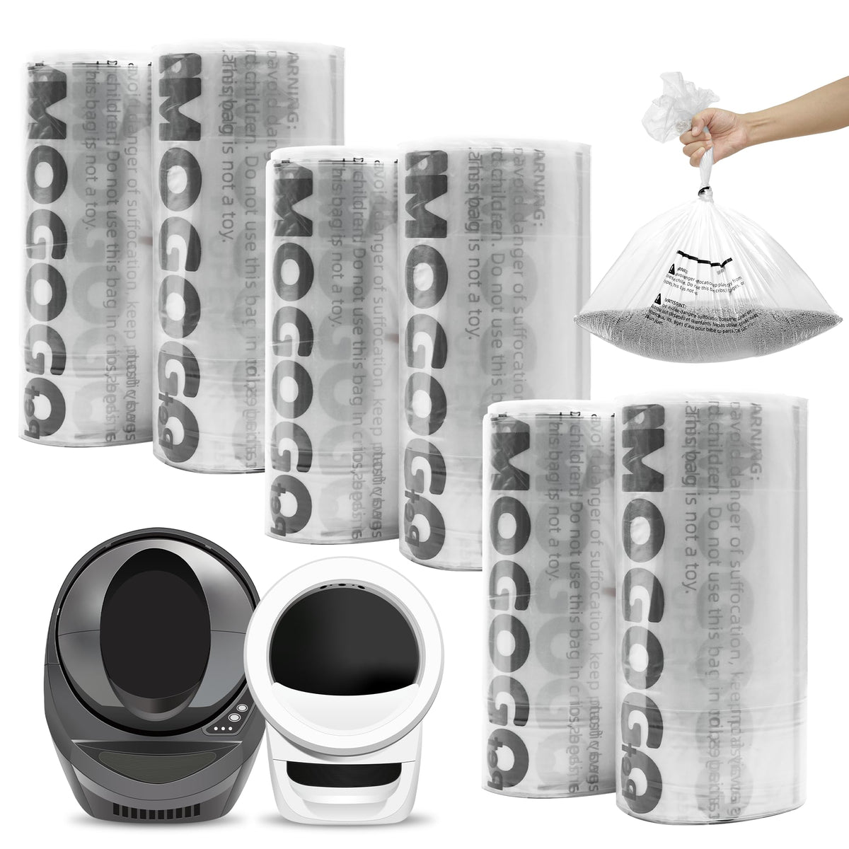 AMOGOGOPET bolsas de residuos compatibles con robot 4-5-3 para lectura de nivel precisa.