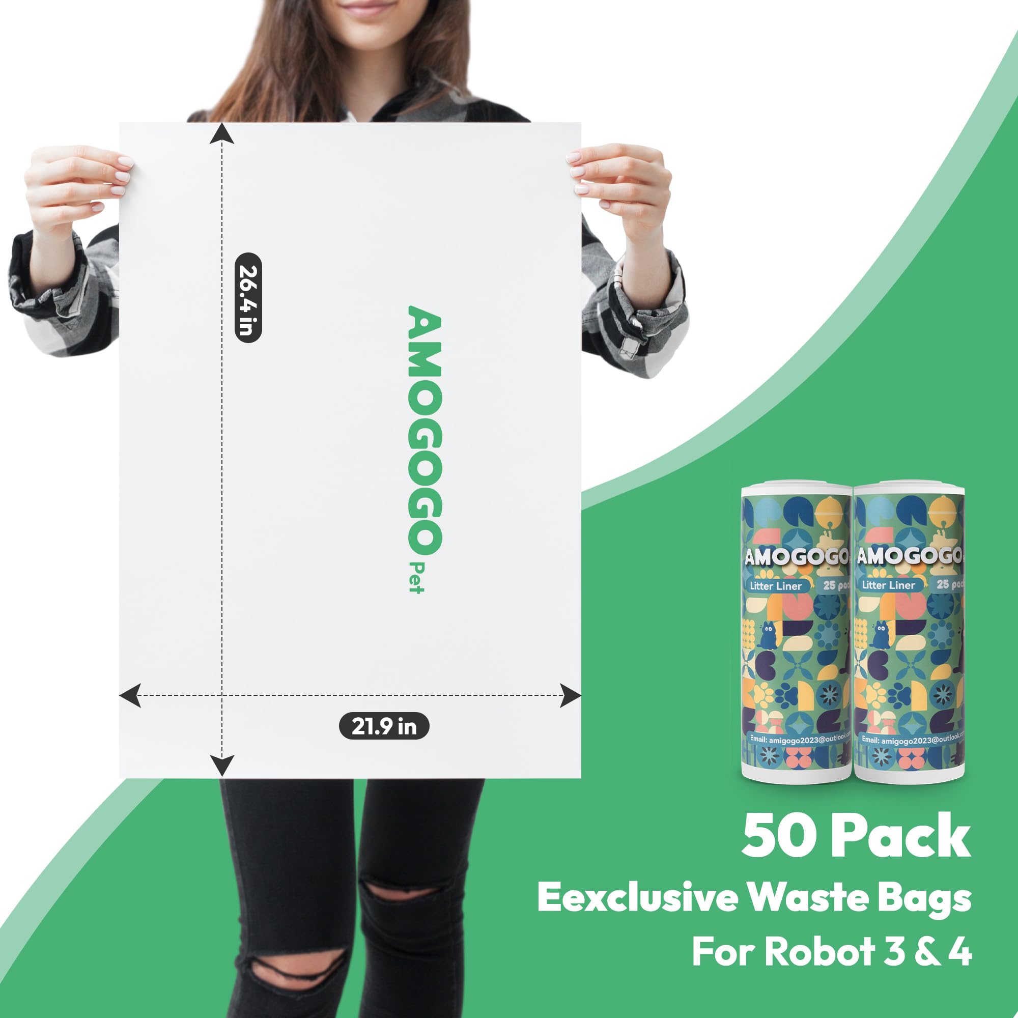 AMOGOGOPET bolsas compatibles con Robot 3, 4 y 5 para gatos.