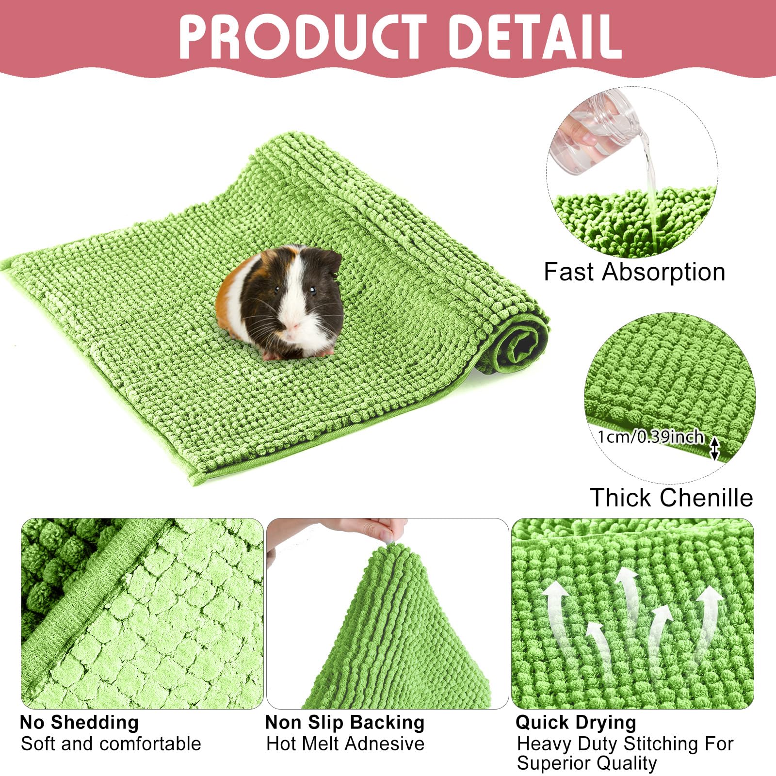 Chenille absorbente Amylove; mantiene cómodo al conejillo de Indias.