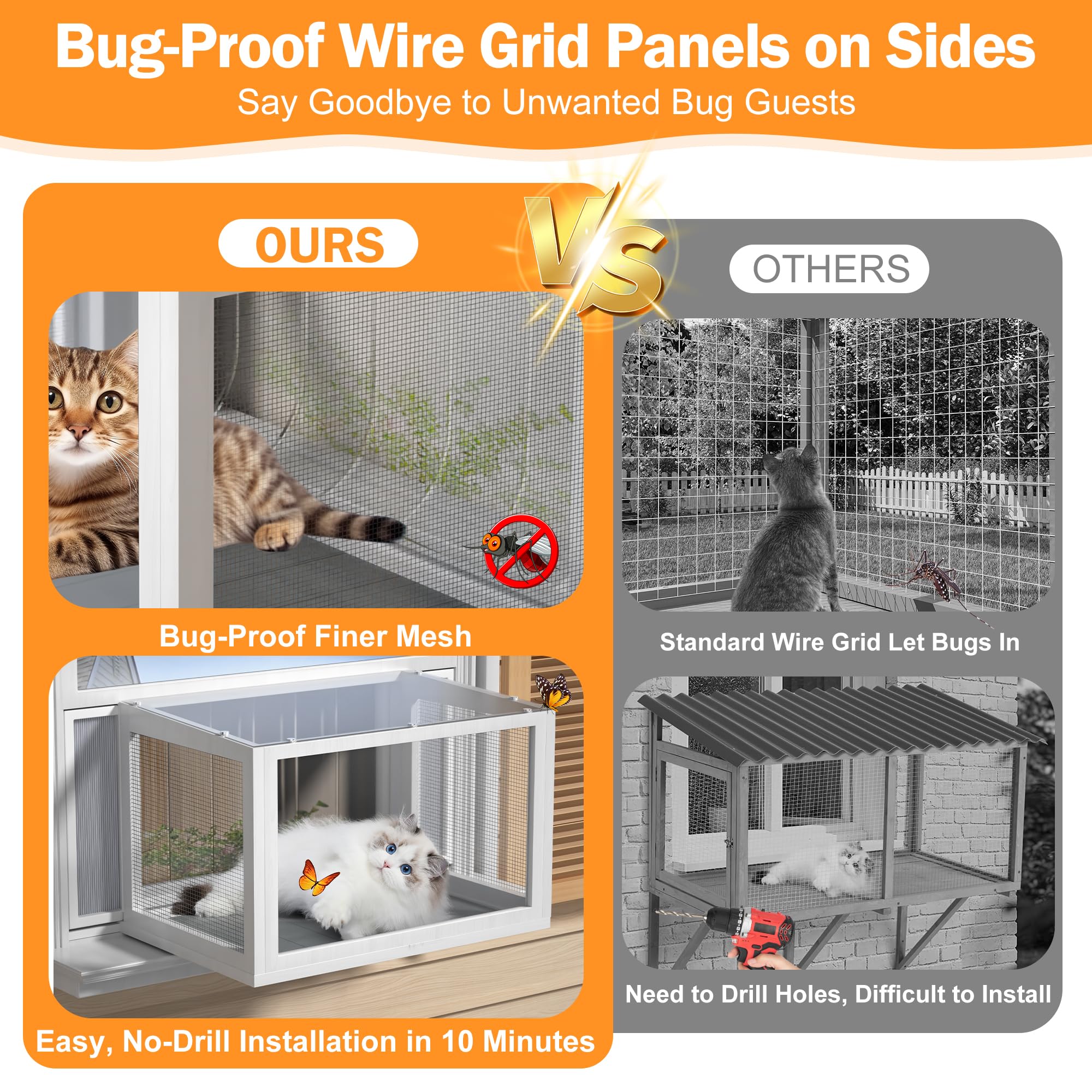 AMZOSS Catio con cortina de PVC para privacidad y clima