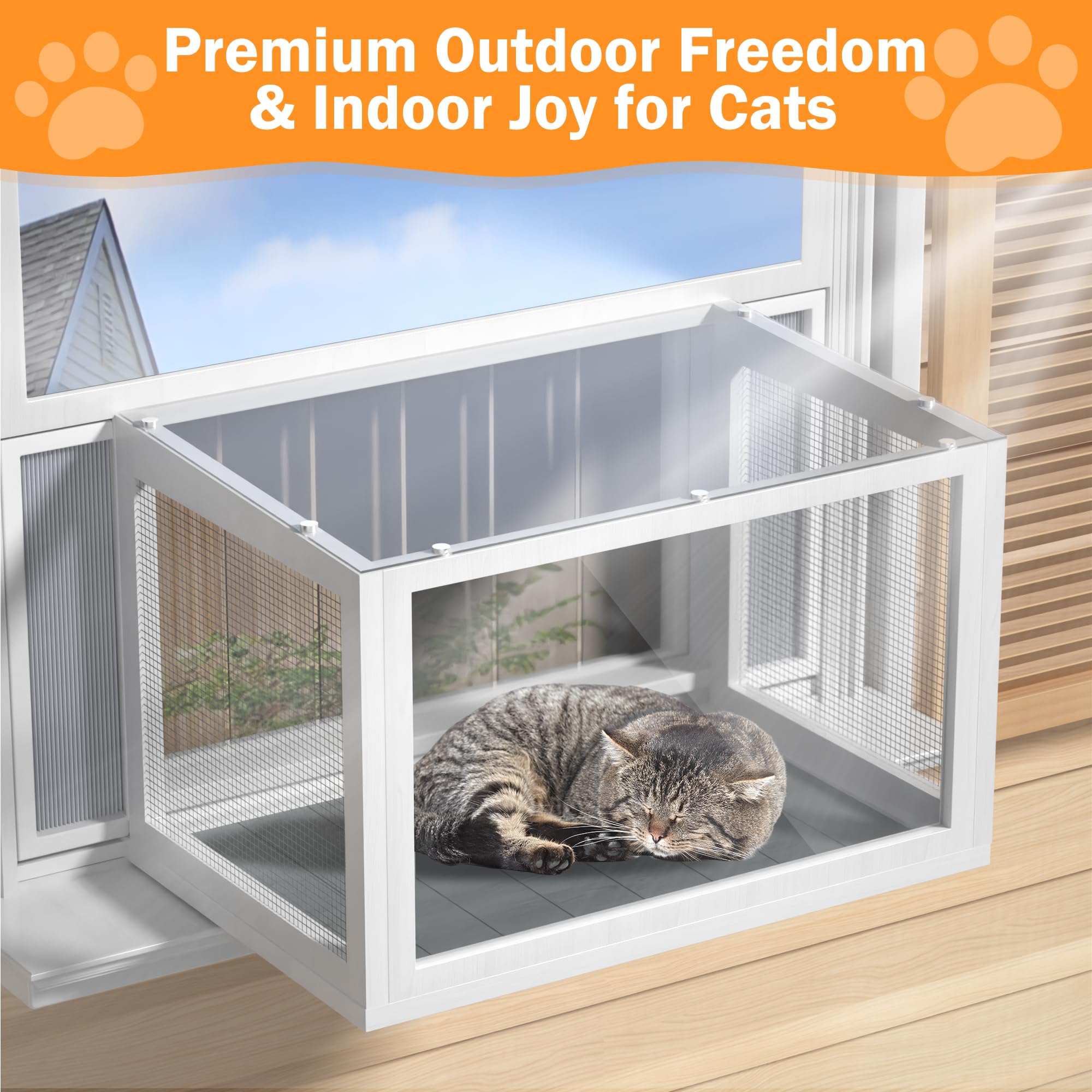 AMZOSS Catio uso interior y exterior para felinos curiosos