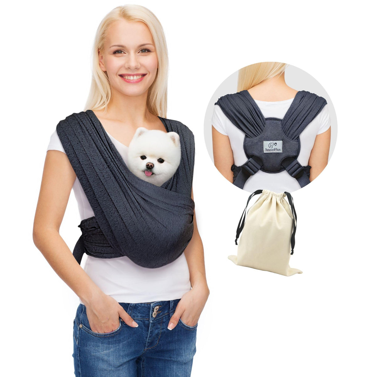AnccoPlus portador frontal para perros pequeños, frente, paseo cómodo y sin esfuerzo