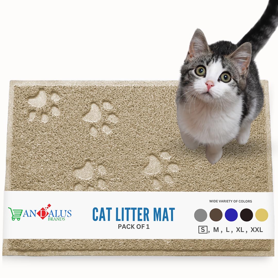 Alfombrilla Andalus para caja de arena de gato, impermeable y antideslizante.