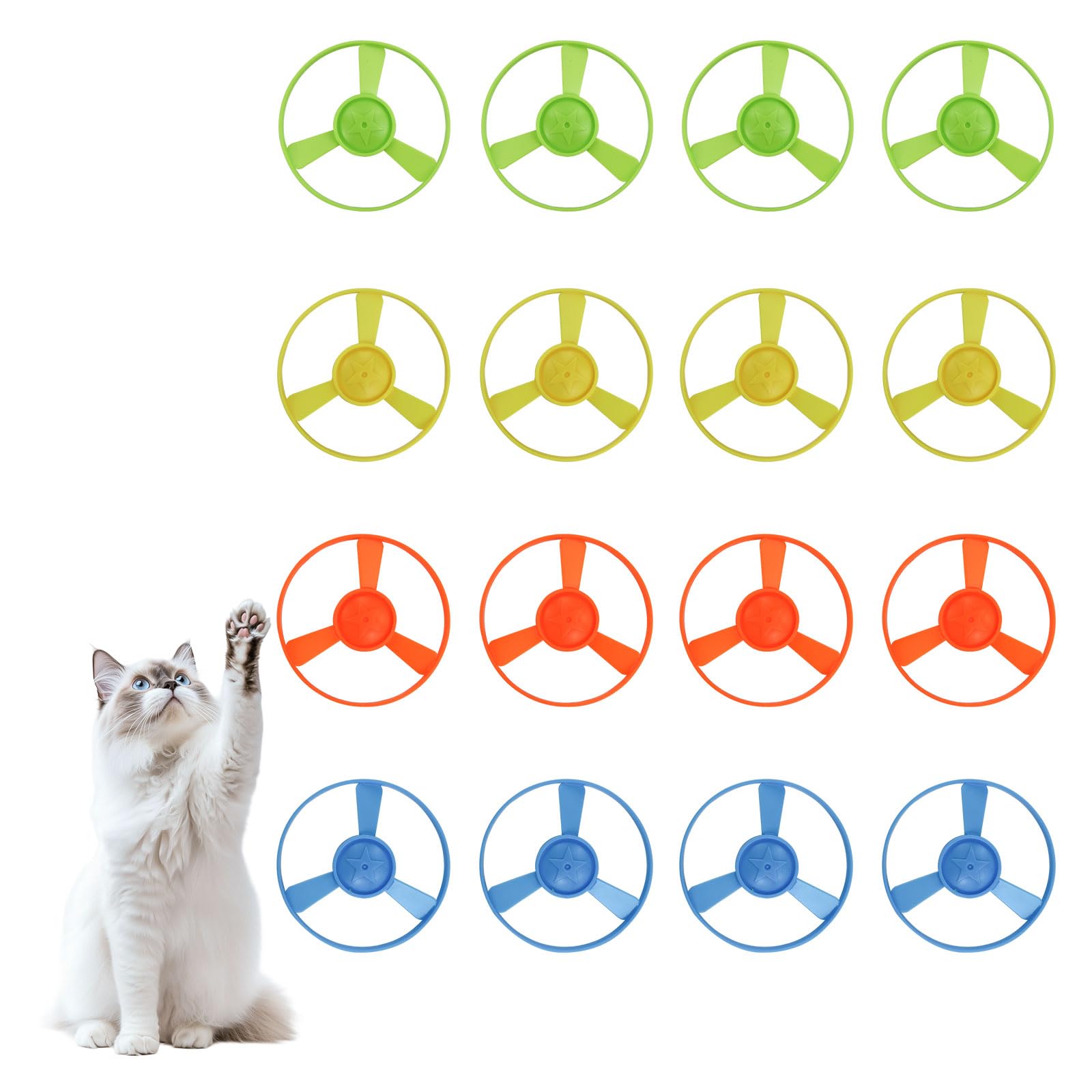 Andiker lanzador de disco para gatos, fomenta ejercicio y juego activo en casa.