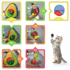 Andiker tent-gato con PlushBall, techo con bola campana para estimulación lúdica.