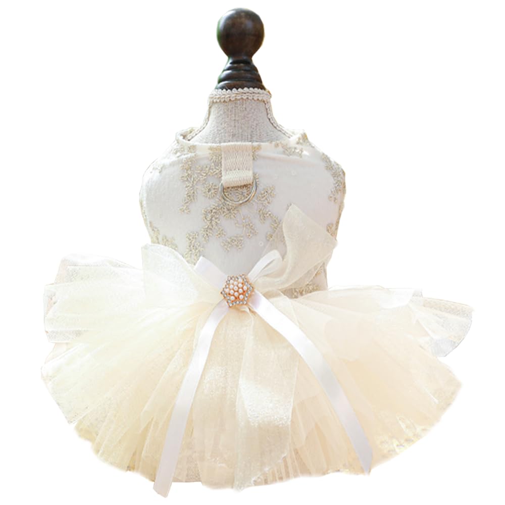Robe ANIAC pour chien princesse brodée, élégante et confortable pour sorties spéciales.