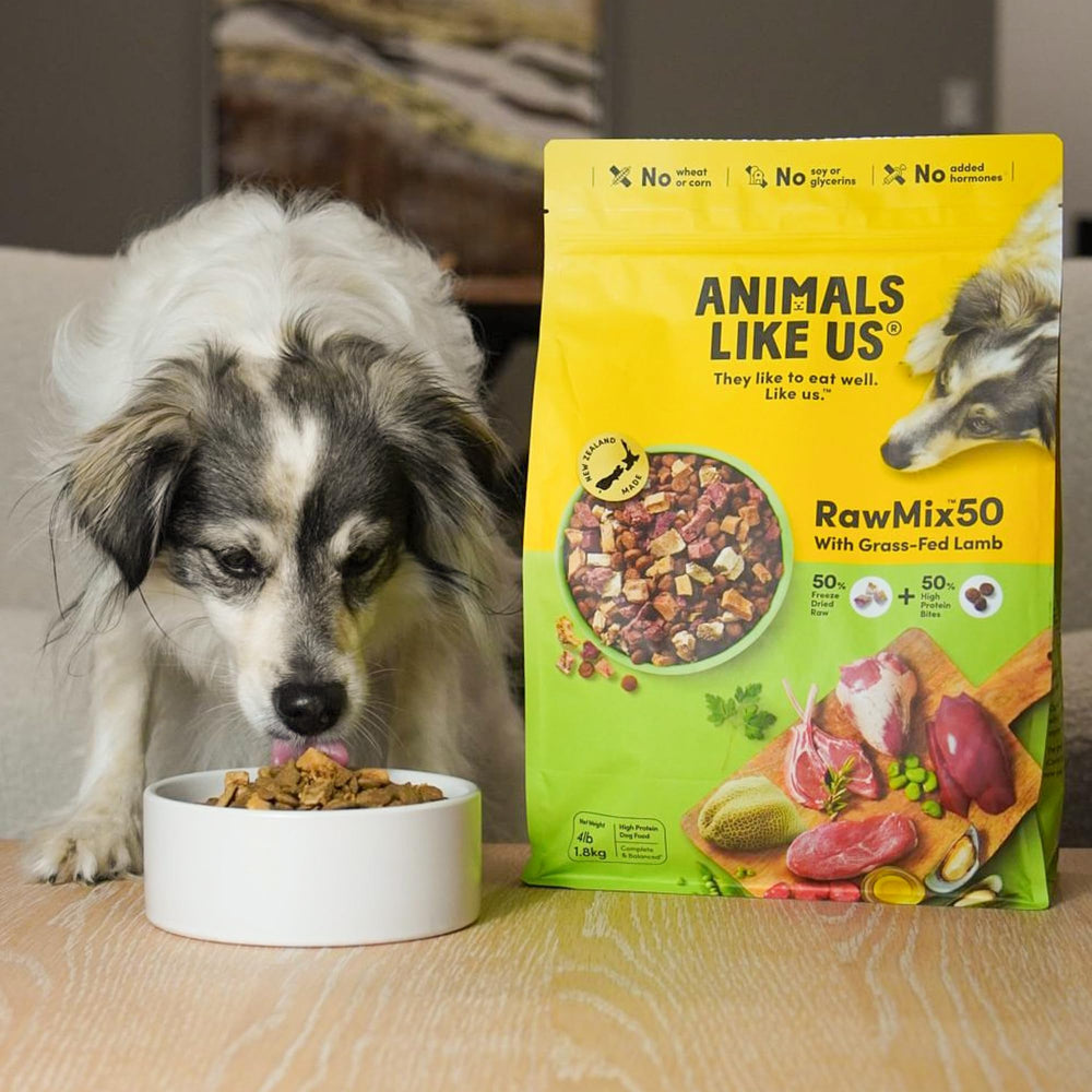 Animals Like Us: mezcla deshidratados y bocados para añadir variedad al tazón.