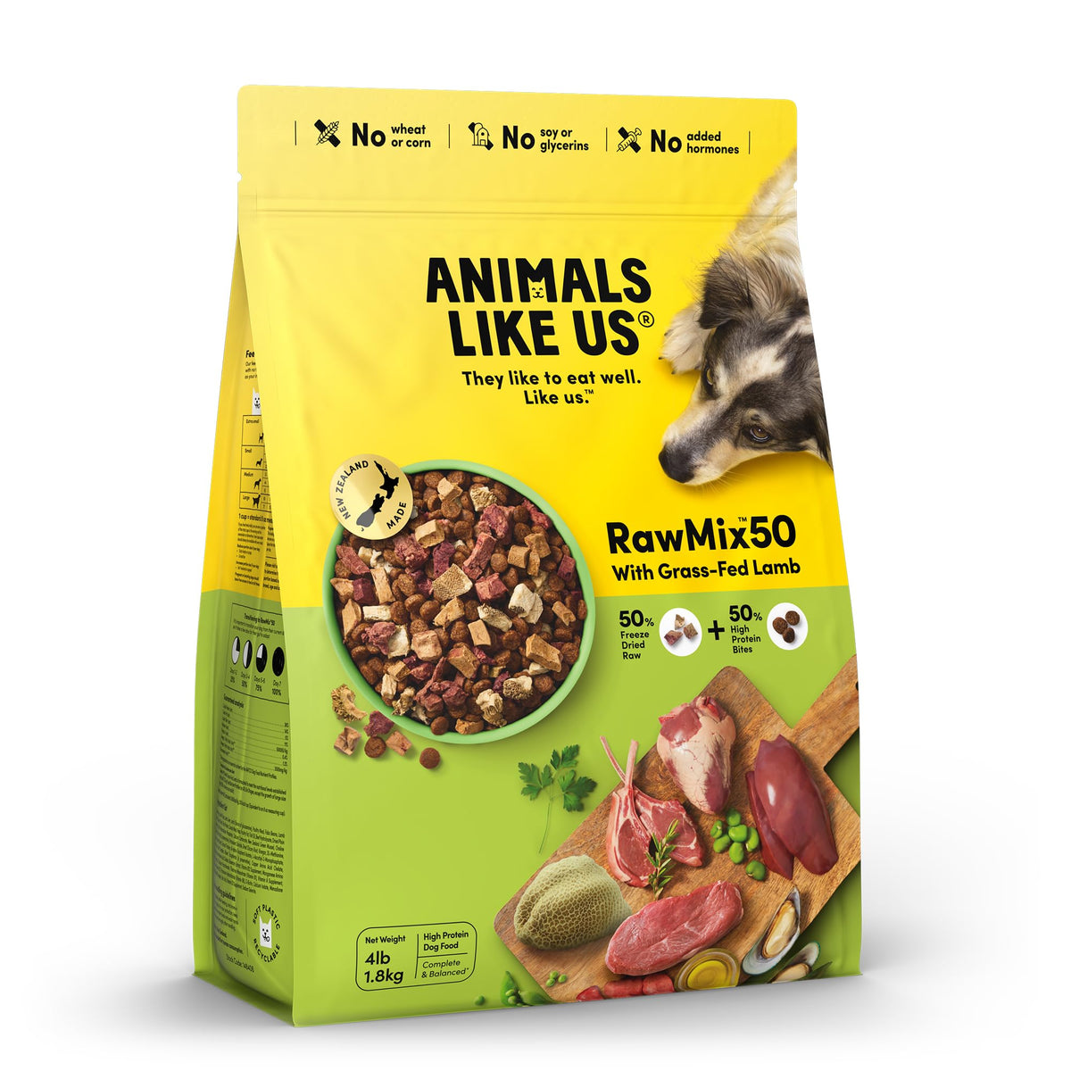 Animals Like Us muestra trozos de cordero deshidratados para una comida más sabrosa.