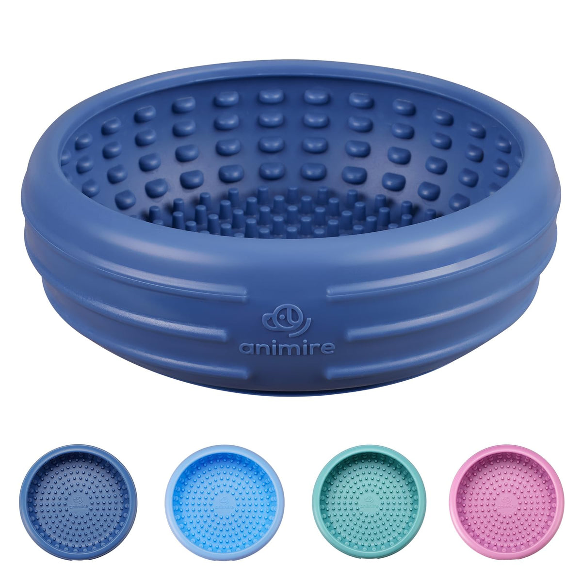 Animire cuenco de lamido para perros, azul oscuro, estable y seguro.
