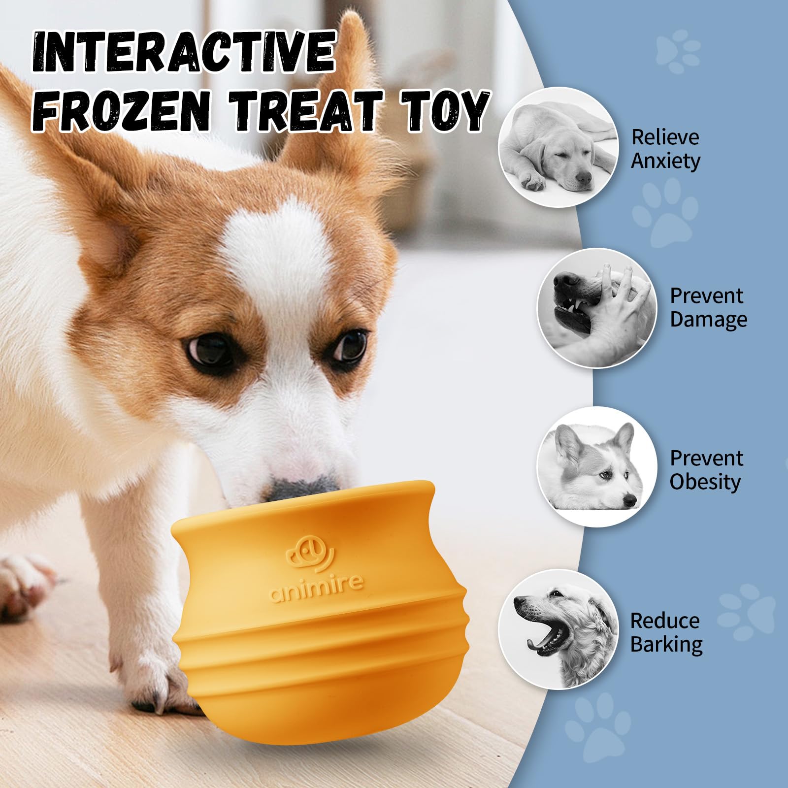 Animire Premios Congelados para Perro, refrescantes y prolongan la sesión de juego.