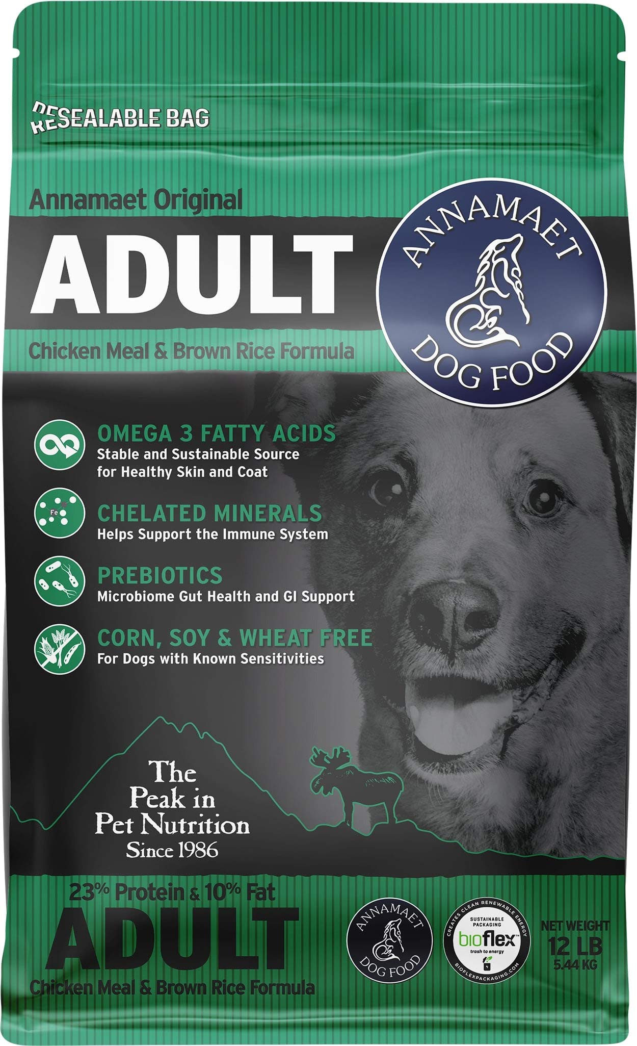 Annamaet Original Adult, bolsa de alimento seco para perro, nutrición de apoyo diario.
