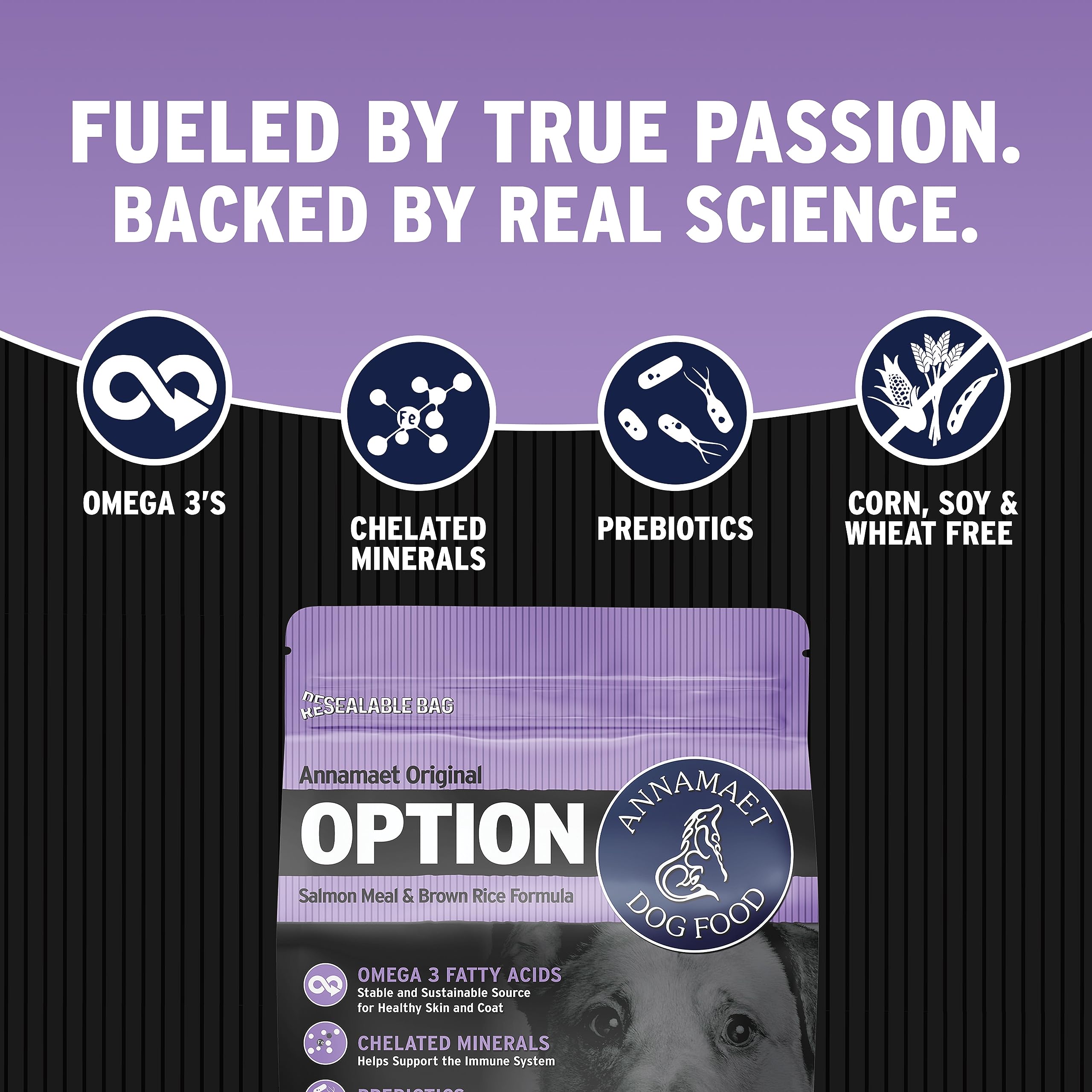 Annamaet Original Option libre de maíz, trigo y soja para dietas sensibles.