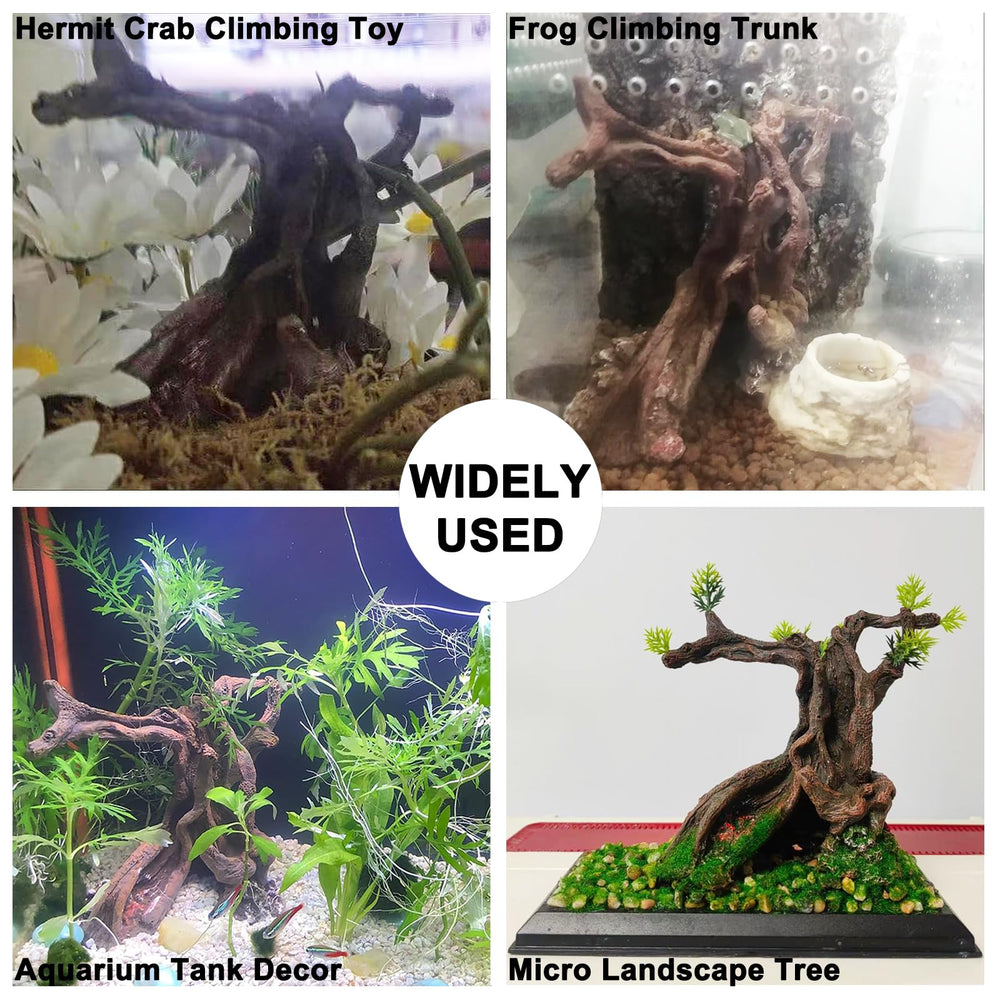 Anranmm tronco decorativo para acuario, espacio oculto para exploración de reptiles.