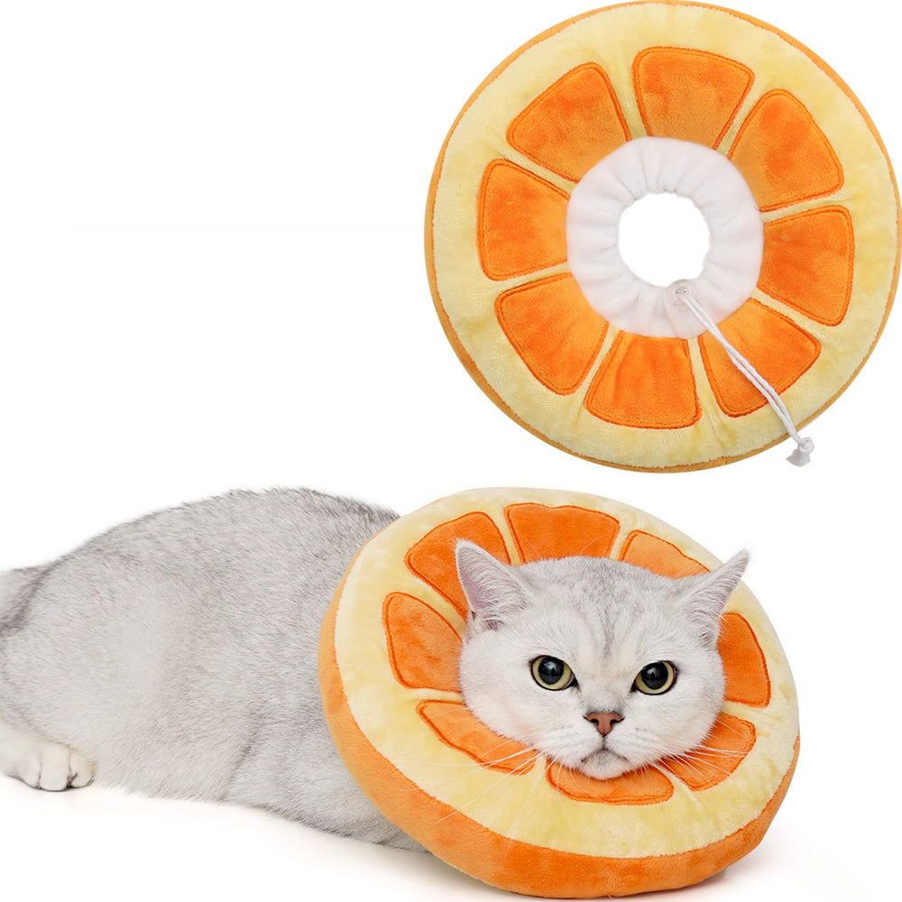 ANWA collar cono para gatos ajustable de tela suave para recuperación cómoda.