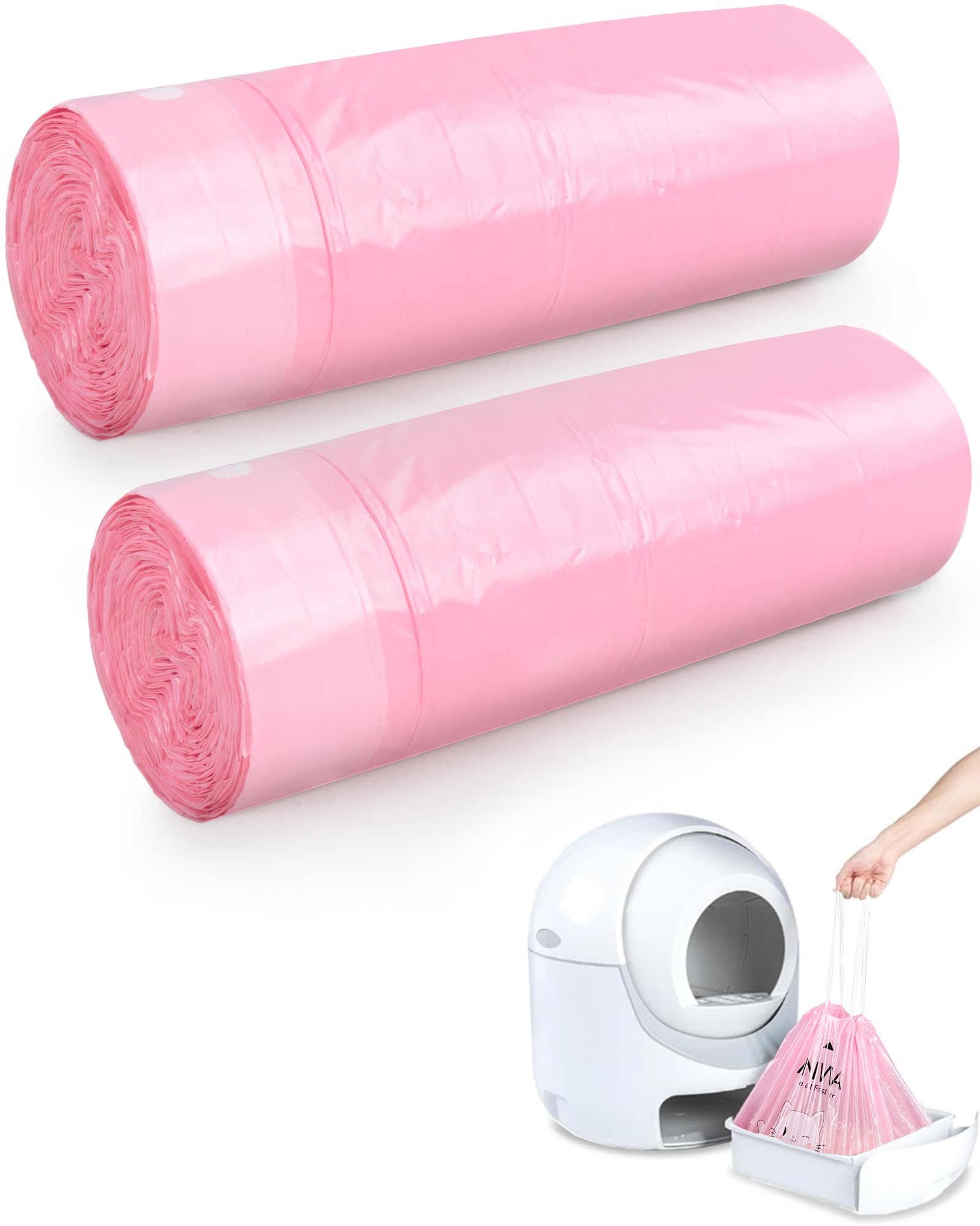 ANWA rollos de bolsas para residuos de gato, prácticos y listos para usar