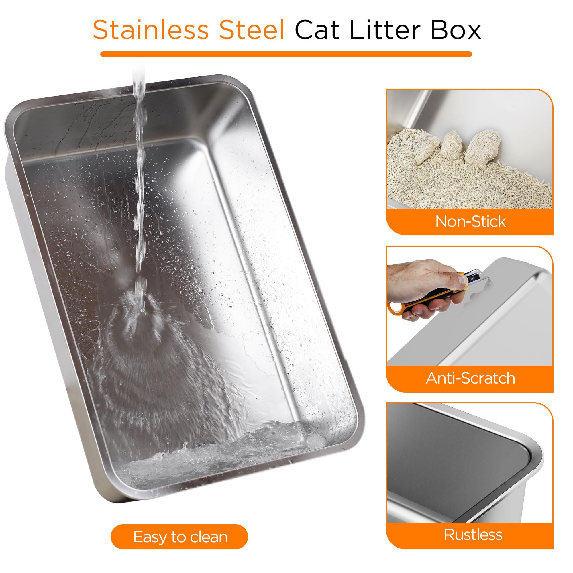 Anywish caja con doble puerta facilita la limpieza y el acceso para gatos grandes