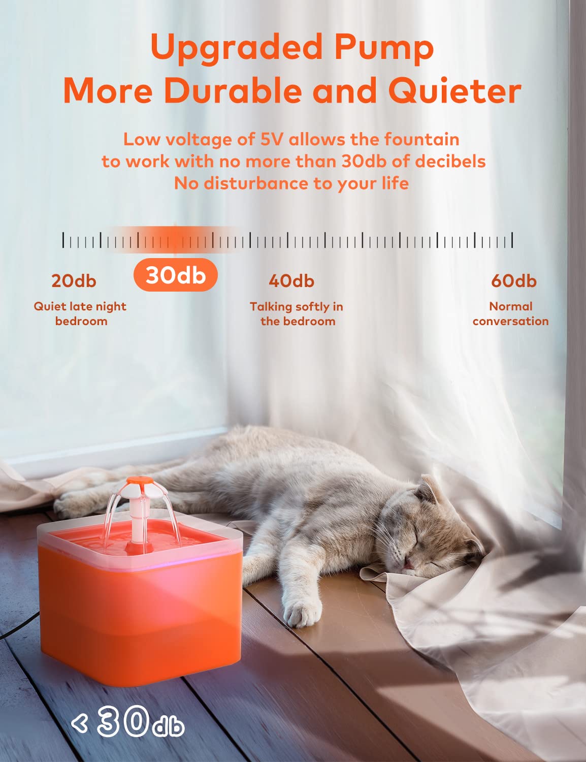 AONBOY fuente de 2 L diseñada para gatos pequeños y medianos.