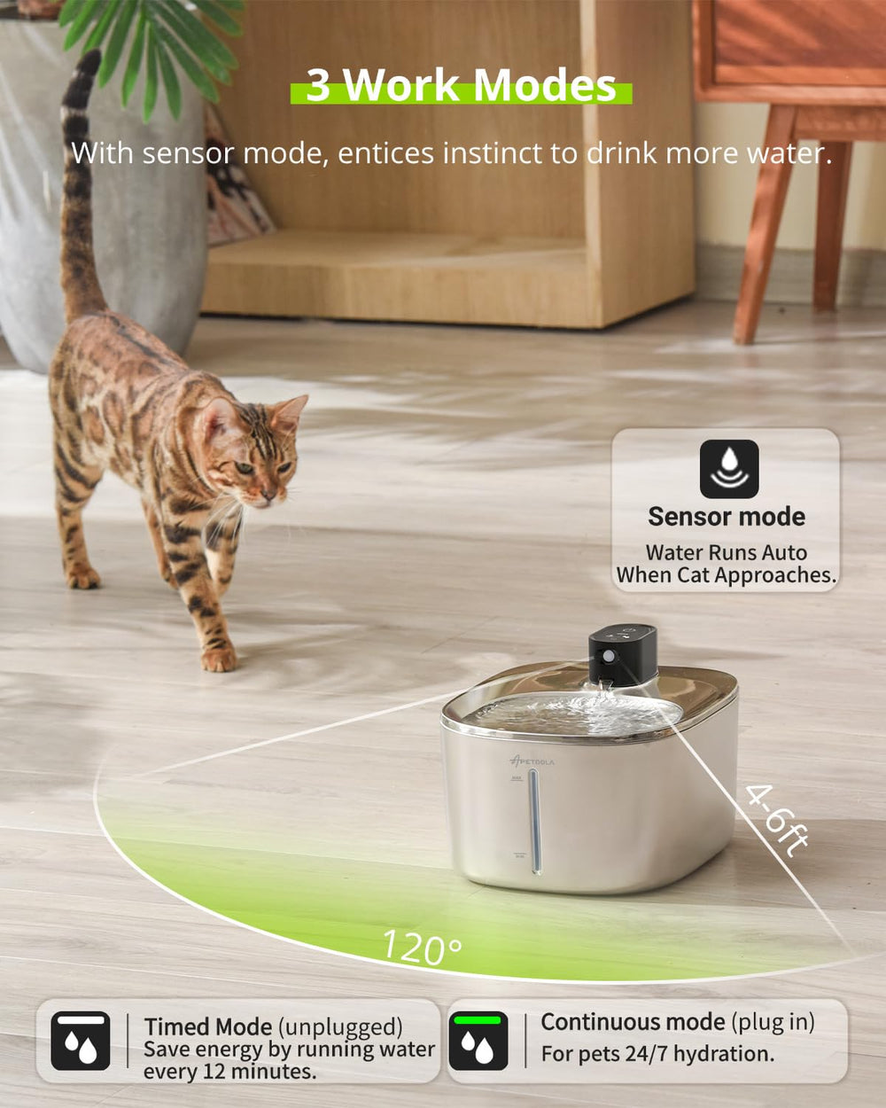 APETDOLA sensor de 12 s para estimular la bebida.