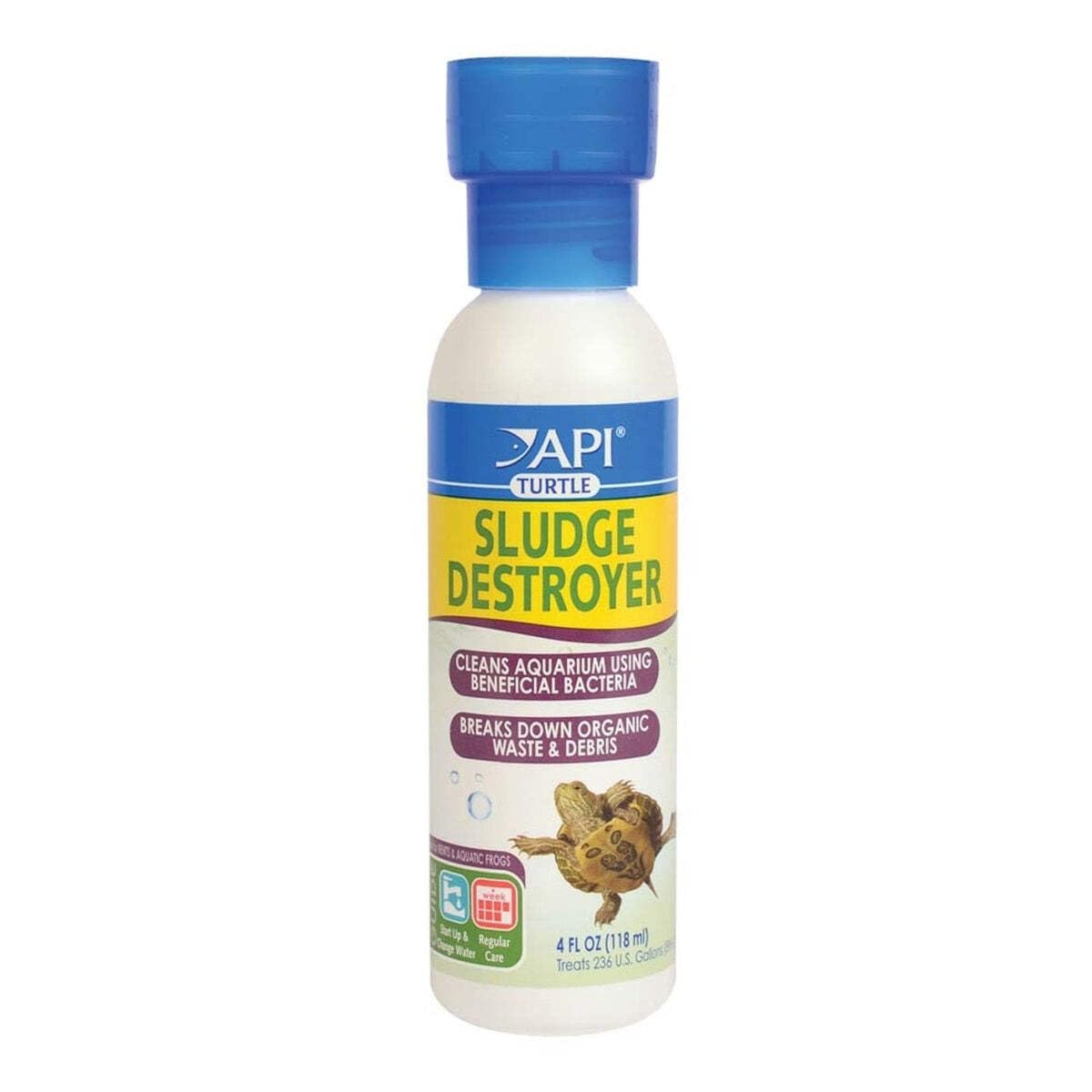API El eliminador de lodo tortuga, bote de 4oz, facilita la limpieza del acuario.