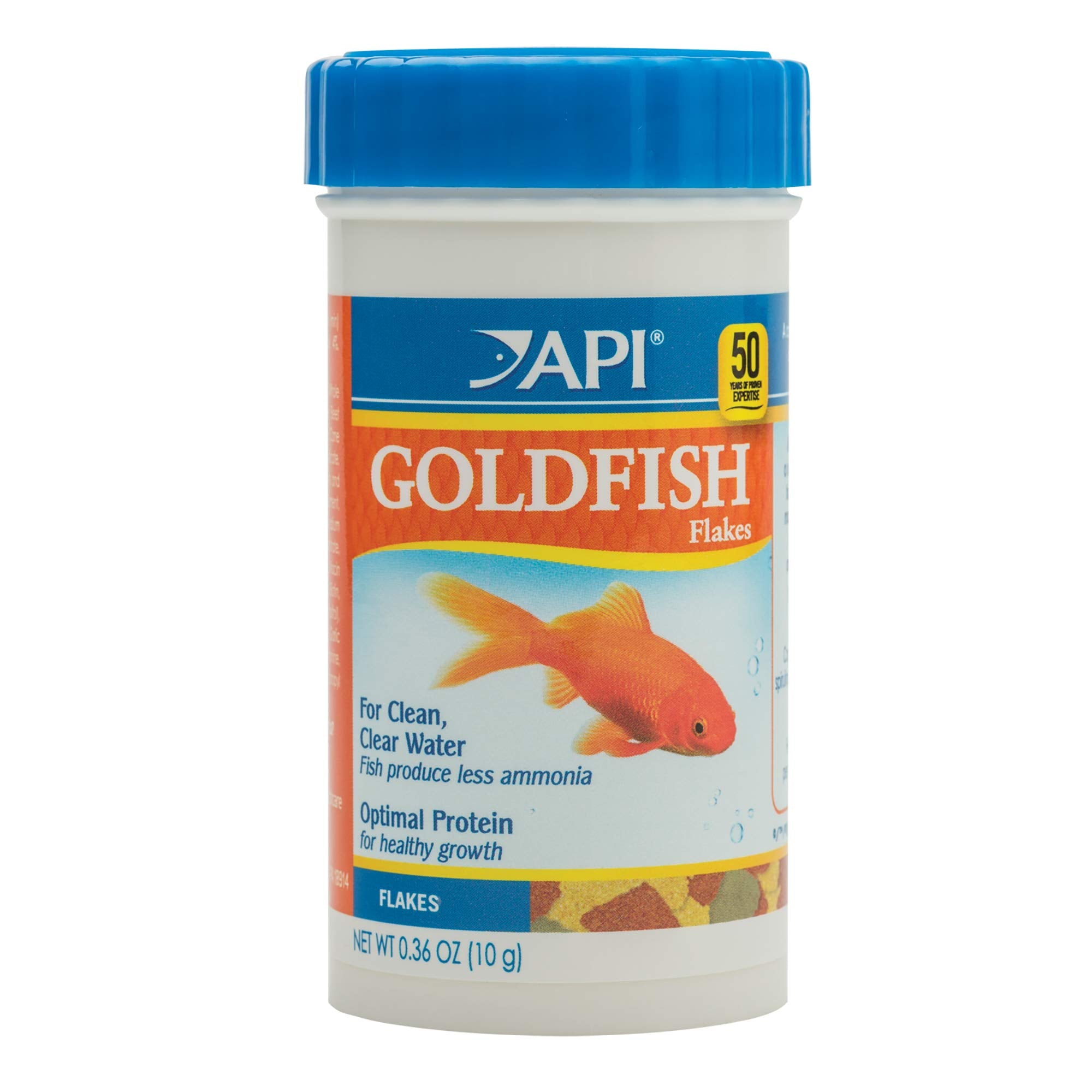 API GOLDFISH FLAKES envase 0.36 oz, alimento fácil para dorados en casa