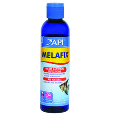 API Melafix en frasco de 4 onzas para tratamiento de infecciones bacterianas en peces.