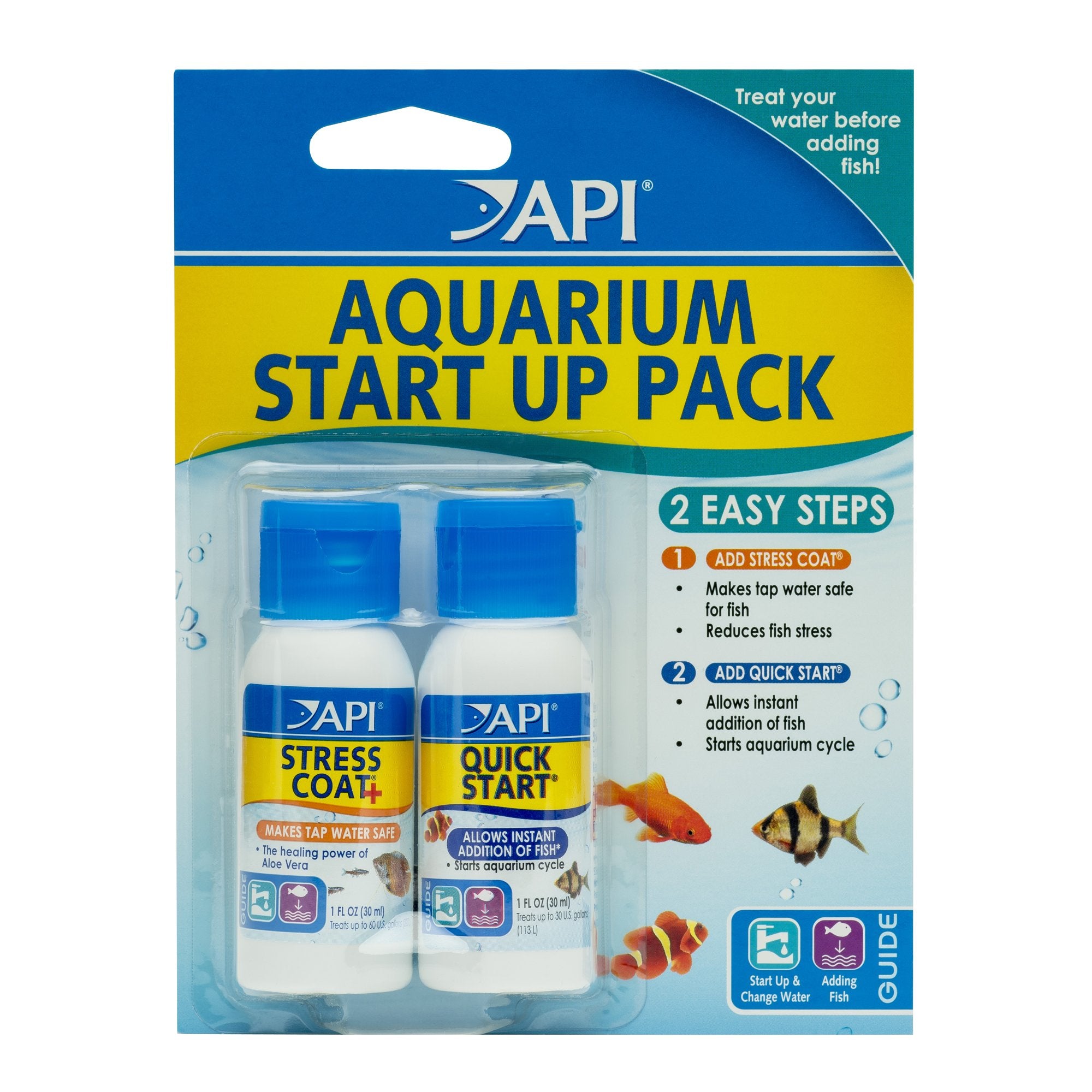 API pack de inicio para acuario con dos botellas de acondicionador