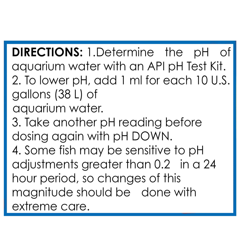 API pH DOWN: adecuado para peces tropicales al ajustar el pH del agua