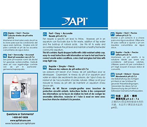 API PH TEST KIT 250 – prueba en agua dulce para medir rápidamente el pH.