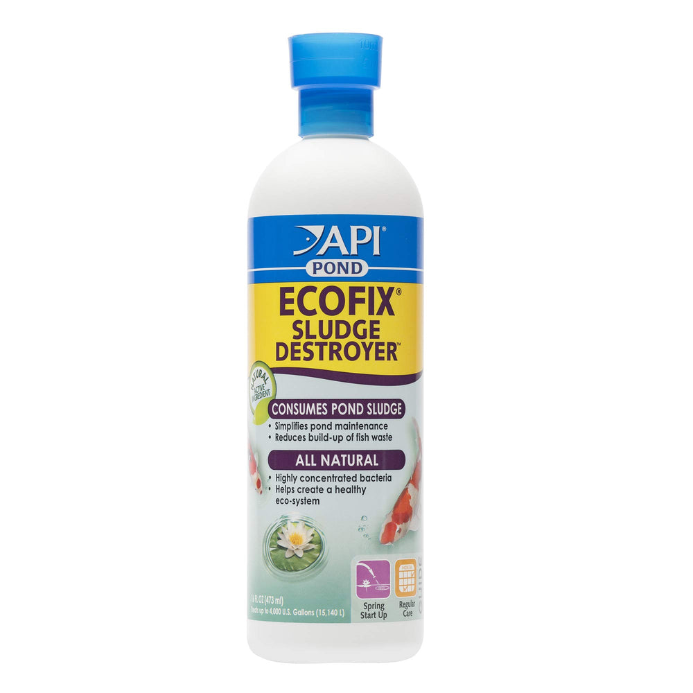 API Pond EcoFix Destructor de lodo, botella de 16 onzas, ayuda a mantener el agua clara.