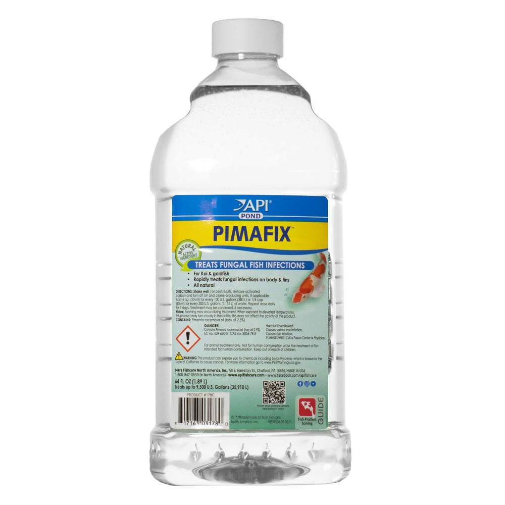 API POND PIMAFIX: botella 64 onzas lista para tratamiento antifúngico en estanque.