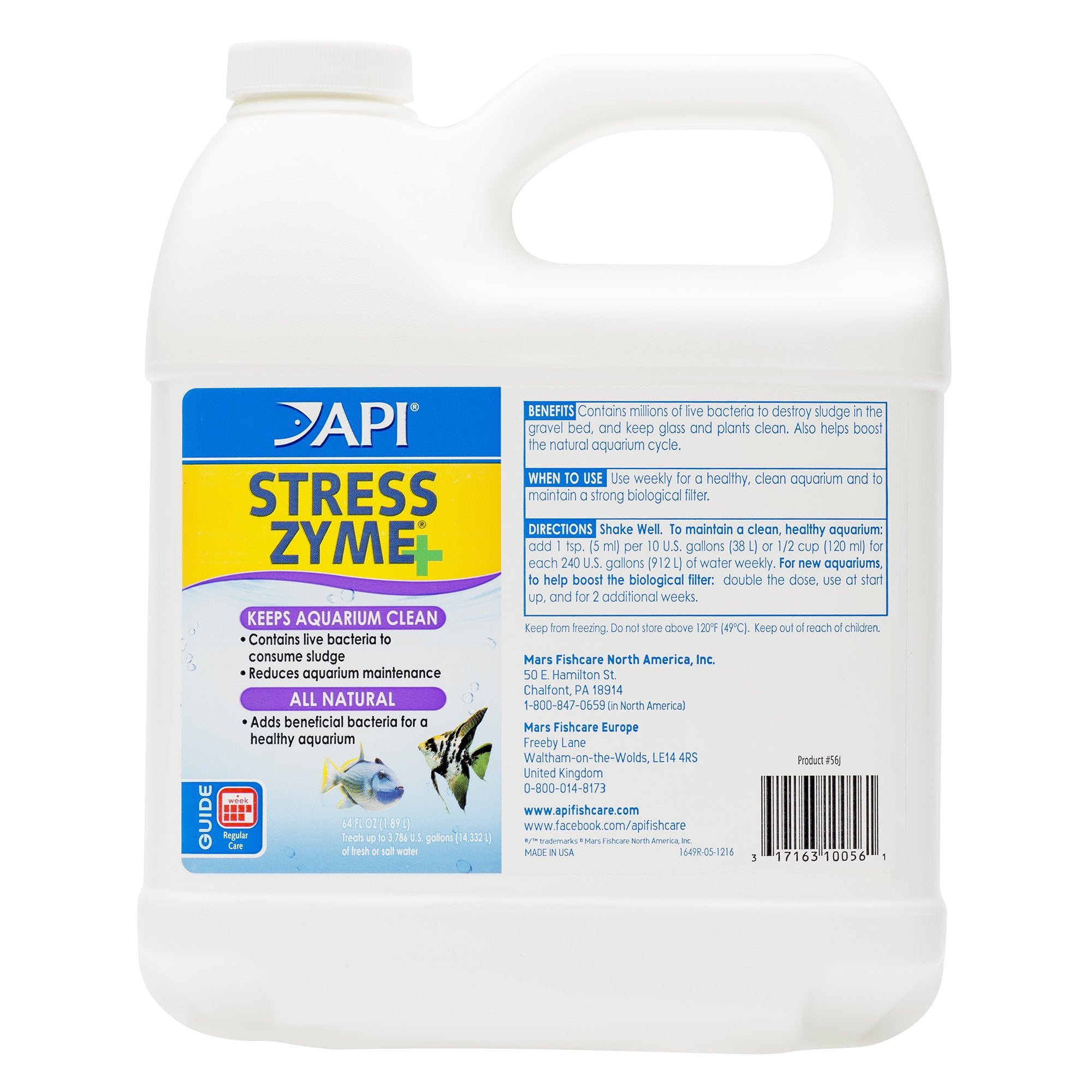 API Stress Zyme botella 64 oz lista para mantenimiento del acuario