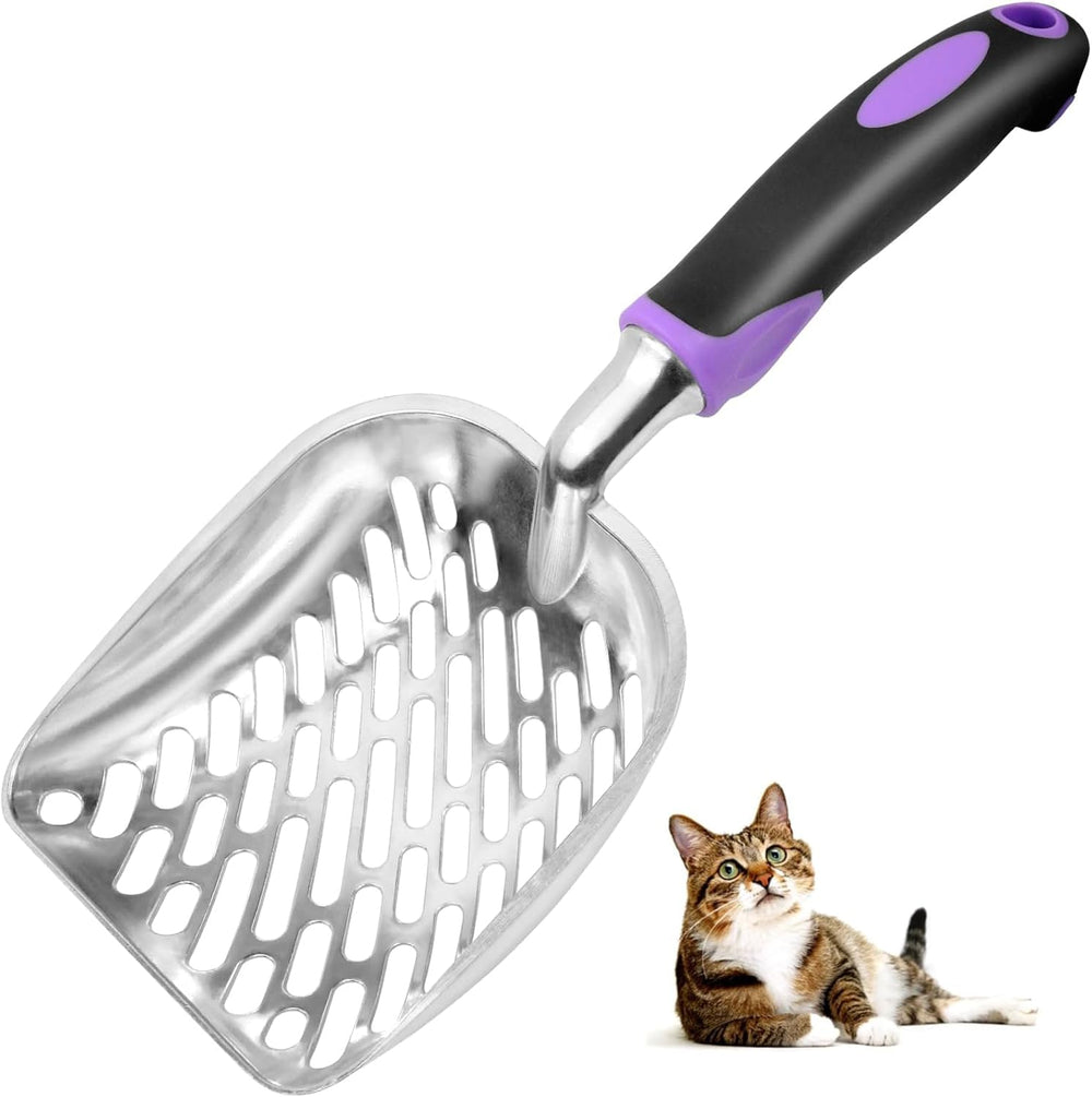 Cuchara de arena Apidgrowth con malla para gatos, recogida eficiente de desechos grandes.