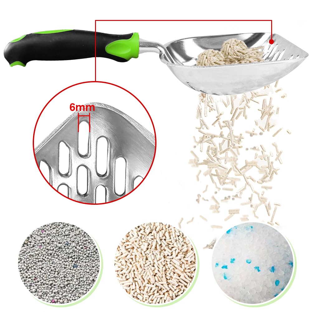 Apidgrowth pala de arena para gato, diseño ergonómico y mango cómodo.