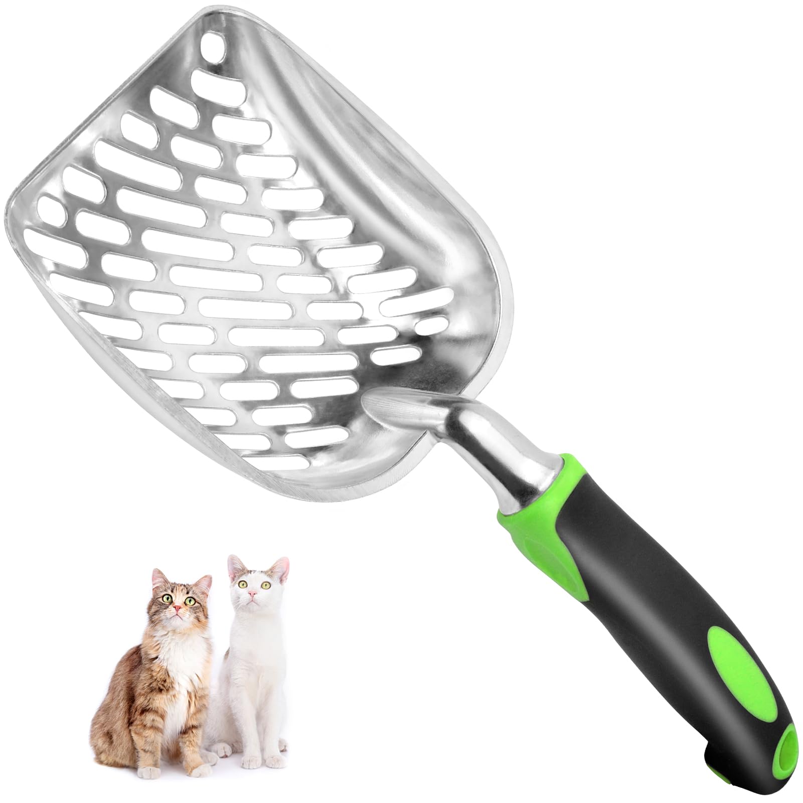Apidgrowth pala para arena de gato con mango largo, ideal para limpieza rápida.